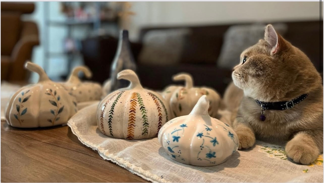 El Yapımı Dekoratif Seramik Kabak | Bal Kabağı  Koleksiyonu | Handmade Ceramic Pumpkin